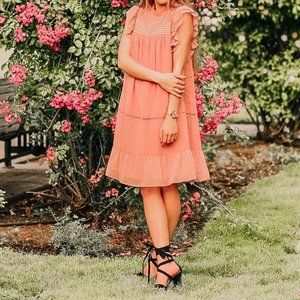 Pink ruffled dress